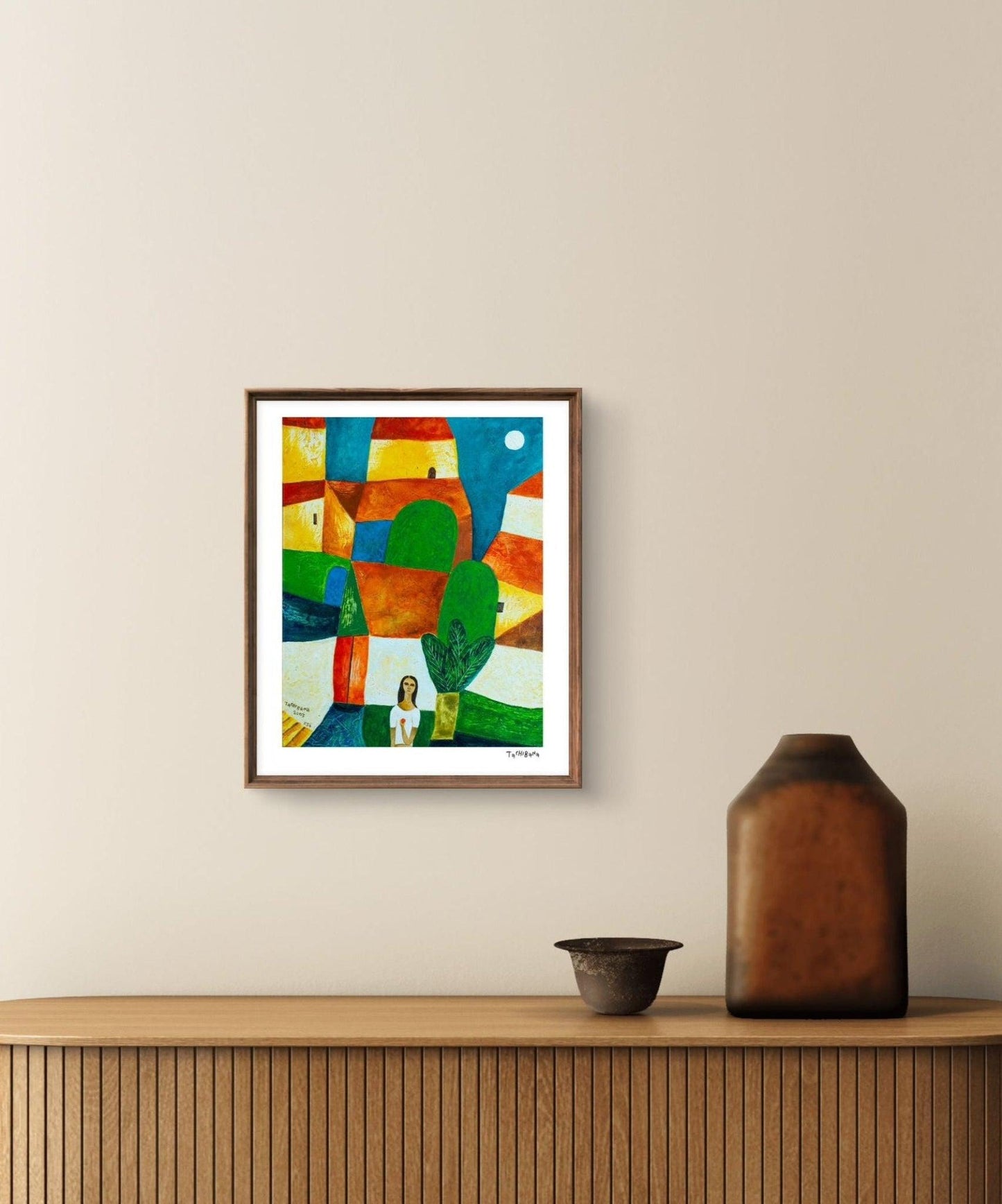 Niña con naranja en su mano - Yoshiro Tachibana Art Gallery