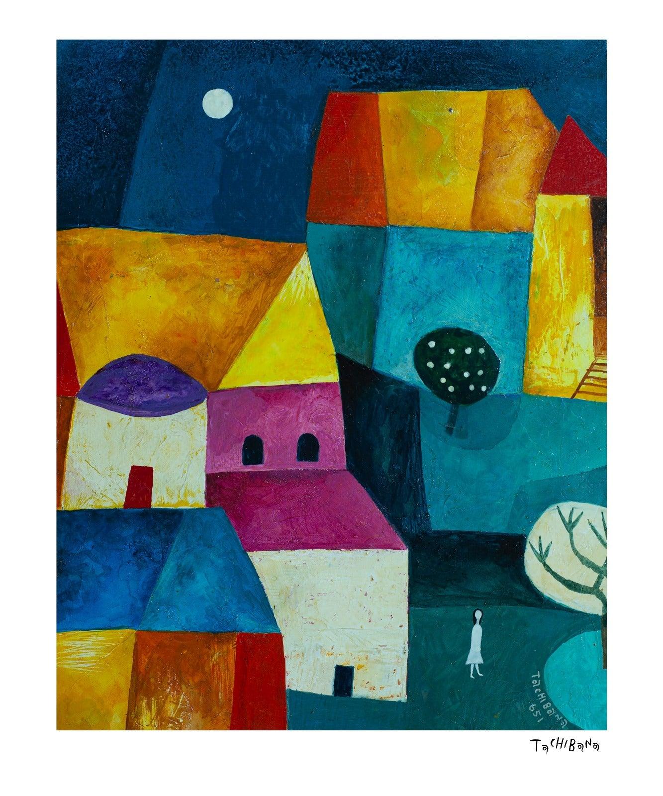 Plaza en la noche - Yoshiro Tachibana Art Gallery