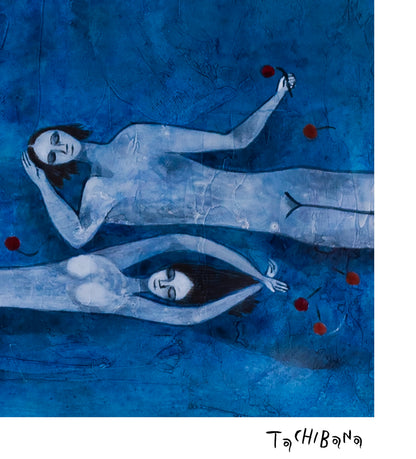 Pareja en noche azul