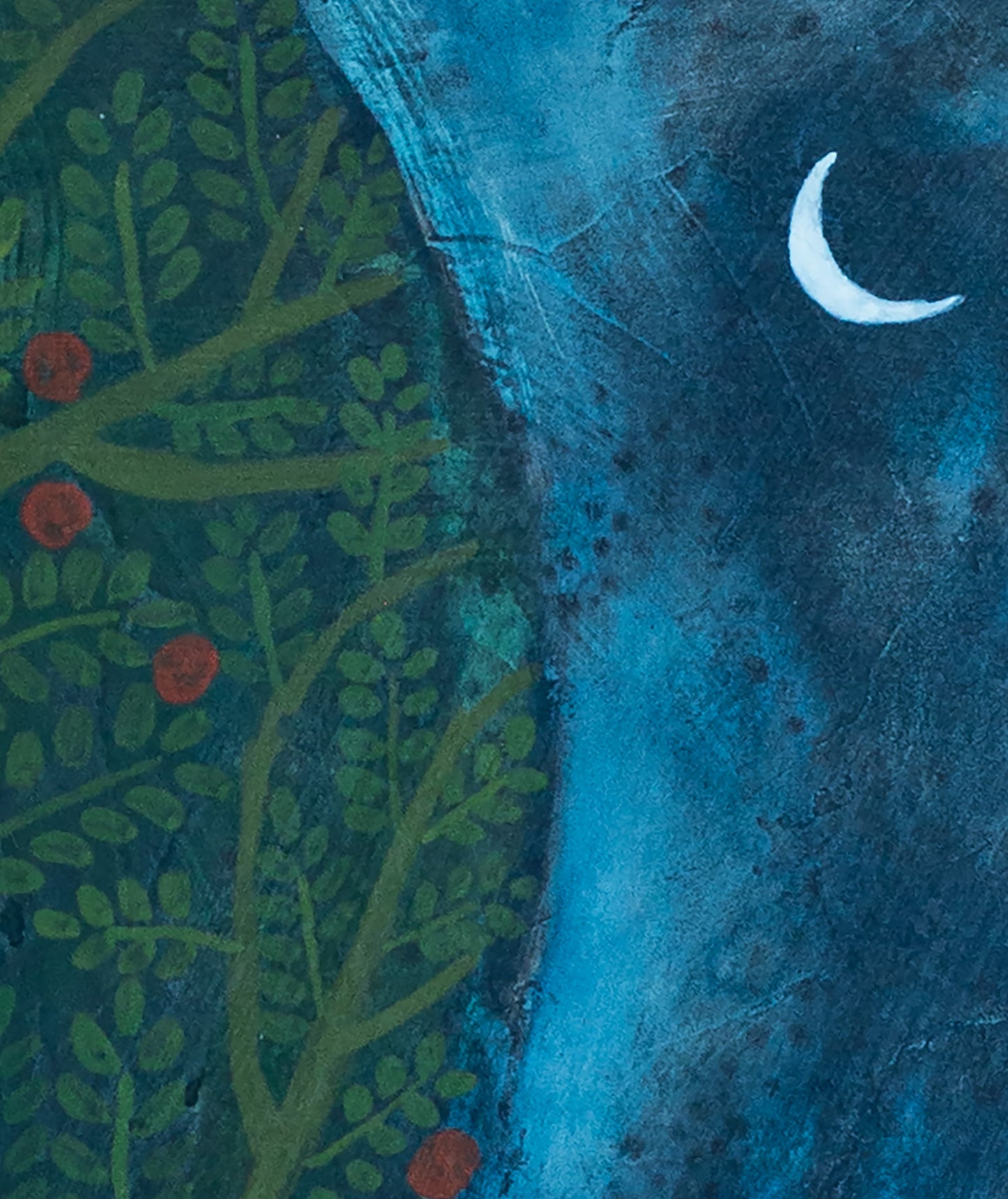 Adán y Eva en noche azul
