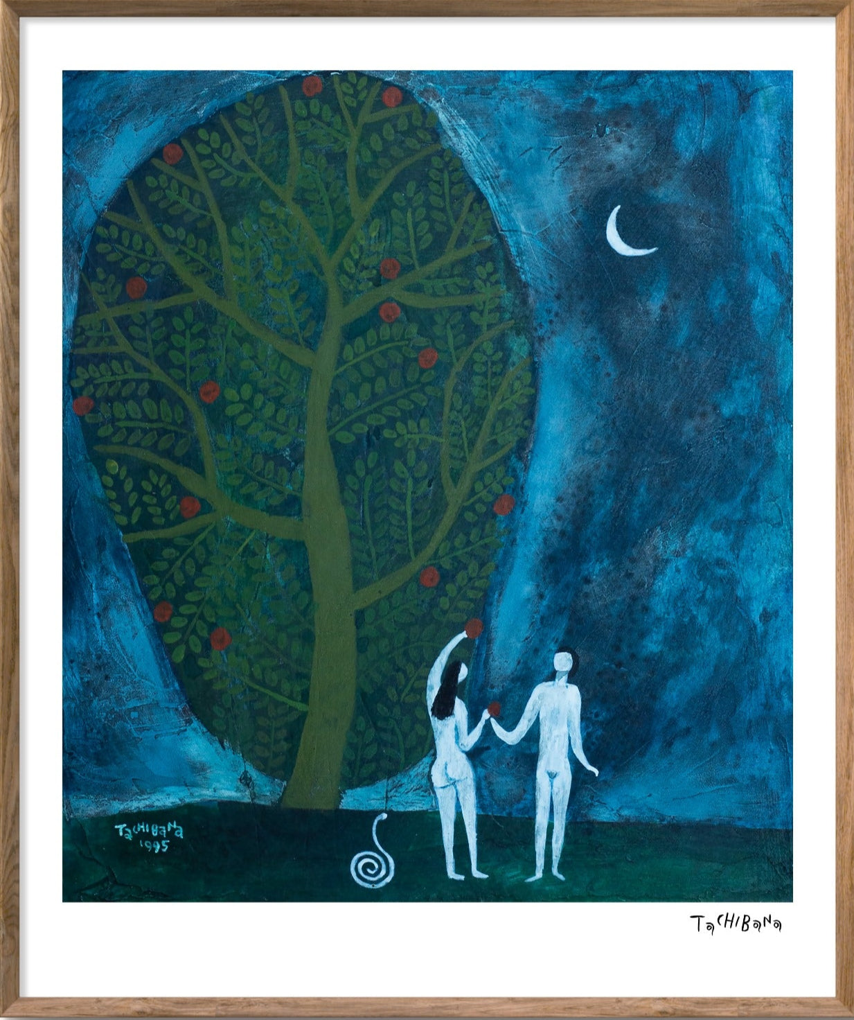 Adán y Eva en noche azul