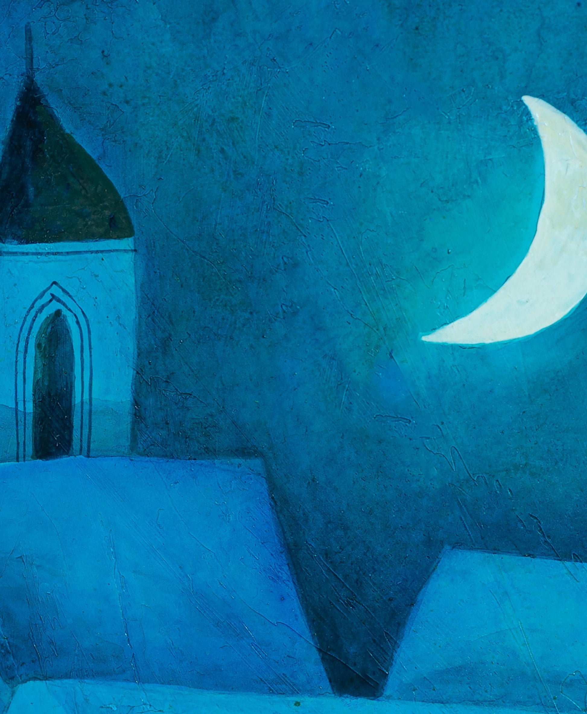Pareja bajo luna creciente - Yoshiro Tachibana Art Gallery