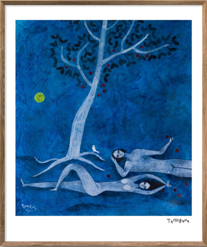 Pareja en noche azul