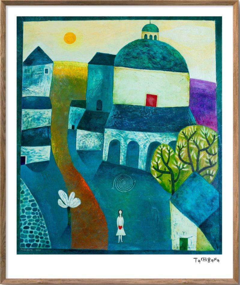 Niña en la plaza - Yoshiro Tachibana Art Gallery