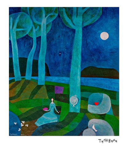 Dama en noche azul - Yoshiro Tachibana Art Gallery